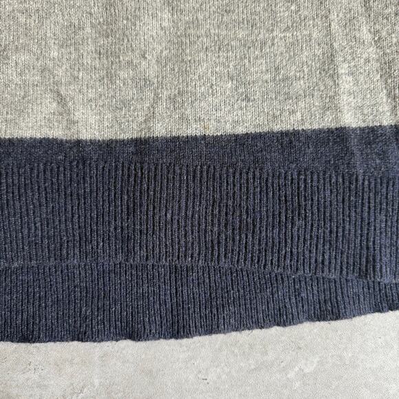 Kenar navy blue and gray striped wool sweater size large - Picture 4 of 7